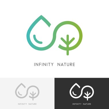 Infinity doğa - su ve logo bitki