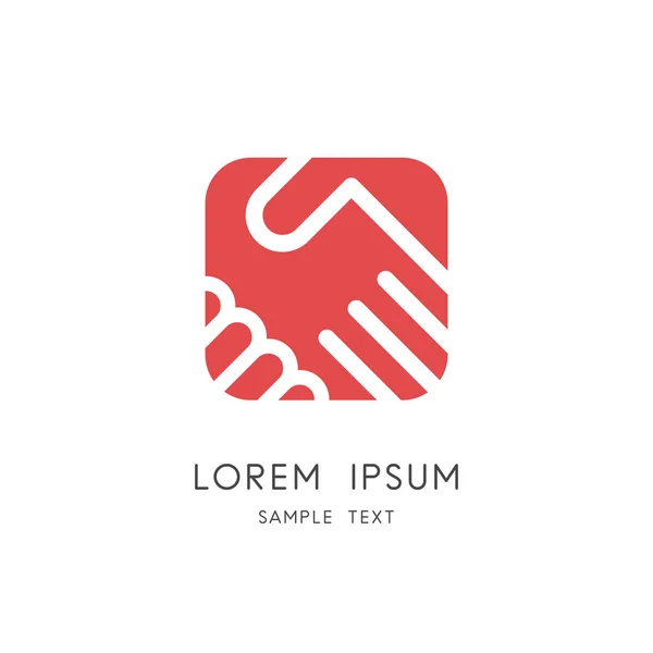 Együttműködés Üzleti Logo Két Kéz Hogy Foglalkozik Kreml Háttér Kézfogás — Stock Vector