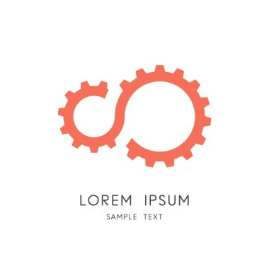 Vites iletim logosu. Bir çift iğne, dişleme ya da dişleme sembolü. Mekanik ve mekanik mühendisliği vektör simgesi.