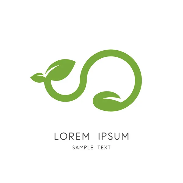 Seed Sprout Logo Grain Bean Stem Leaves Green Plant Symbol 벡터 그래픽