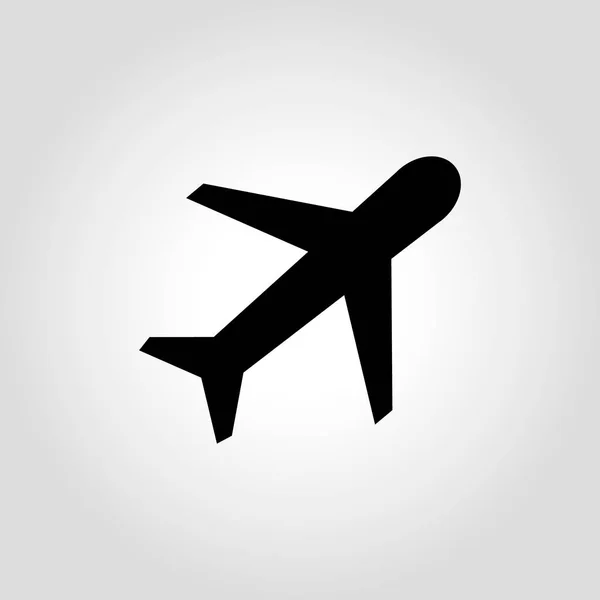 Icône de l'avion en noir — Image vectorielle