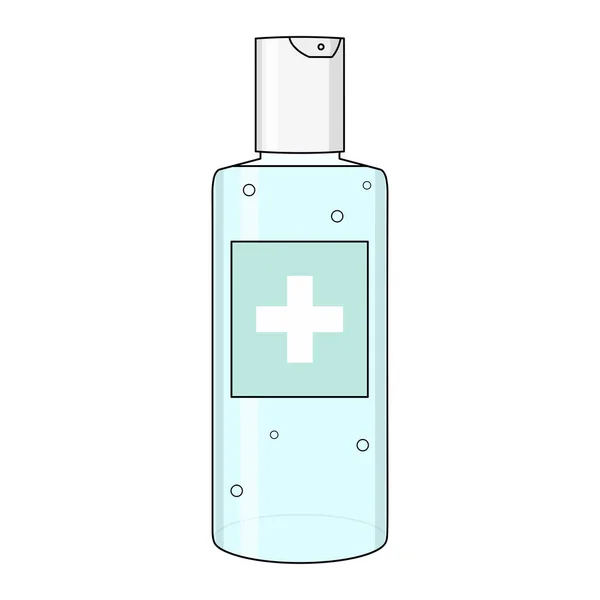 Desinfectante Manos Con Gel Alcohol Aislado Sobre Fondo Blanco Ilustración — Vector de stock