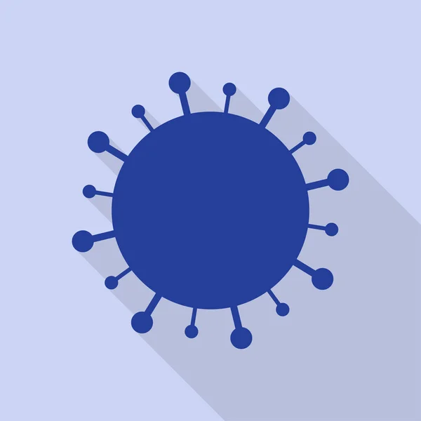 Coronavirus hücresi (COVID-19). Mavi hücre açık mavi arkaplanda izole edildi. Vektör illüstrasyonu.