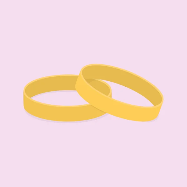 结婚的金戒指 结婚的概念 被淡淡的粉色背景隔离 矢量说明 — 图库矢量图片