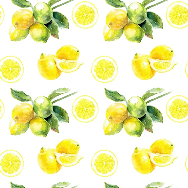 레몬과 민트 완벽 한 패턴 — 스톡 사진