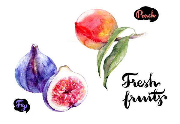 Feigen und Pfirsiche Früchte — Stockfoto