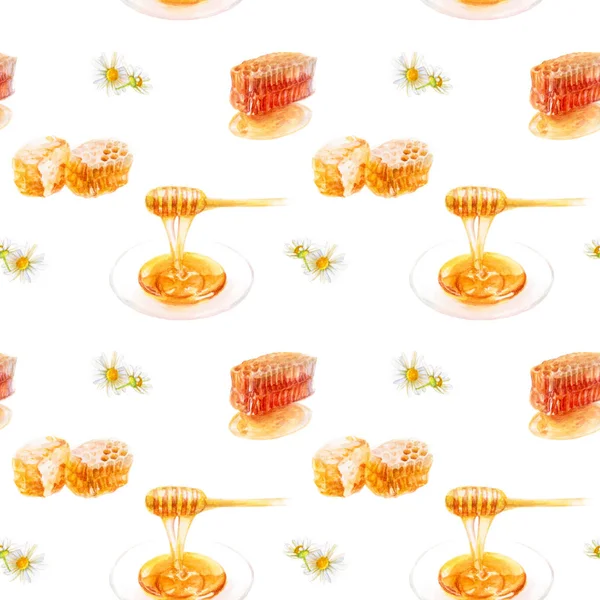 Patrón de miel y panal —  Fotos de Stock