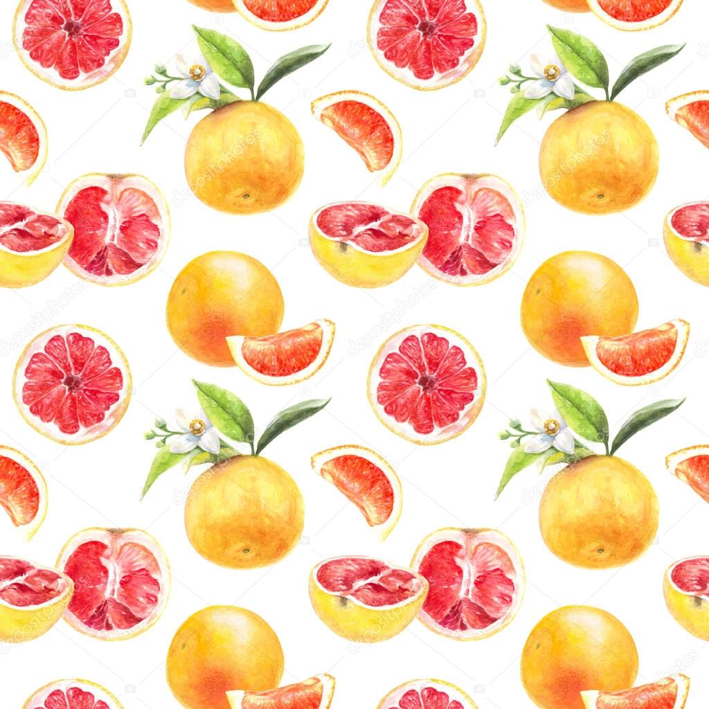 Grapefruit seamless pattern