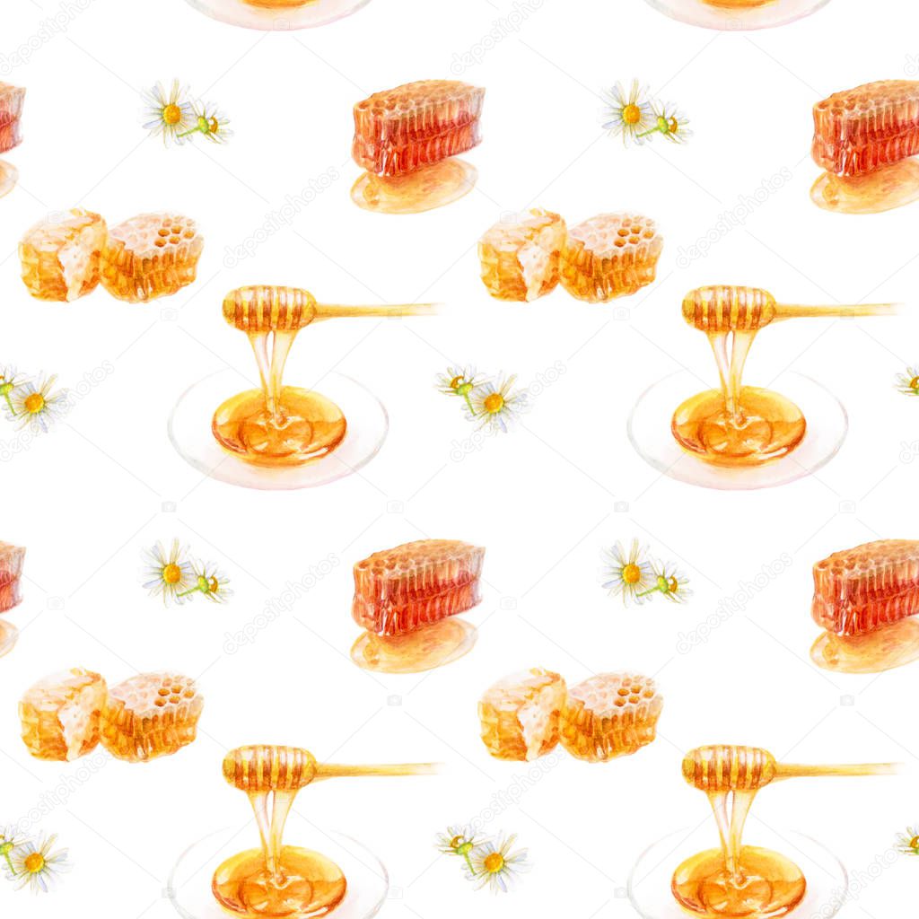 Honey and honeycomb pattern 