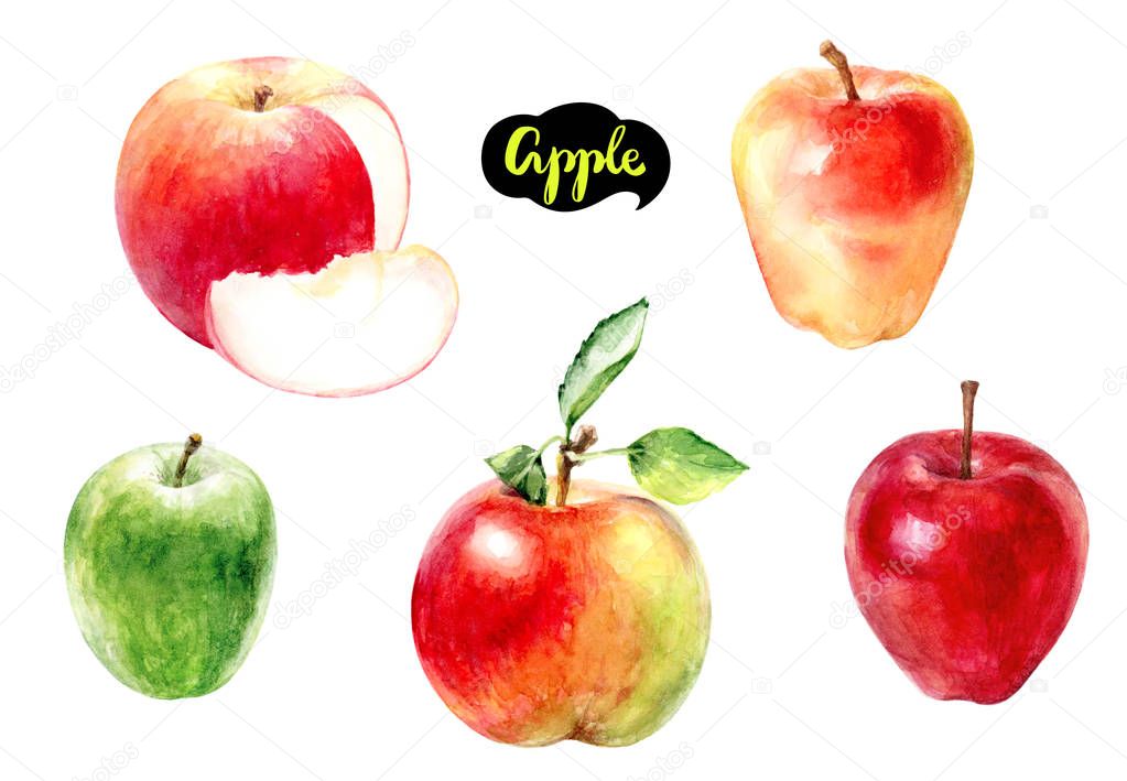 Apple whole and cut i