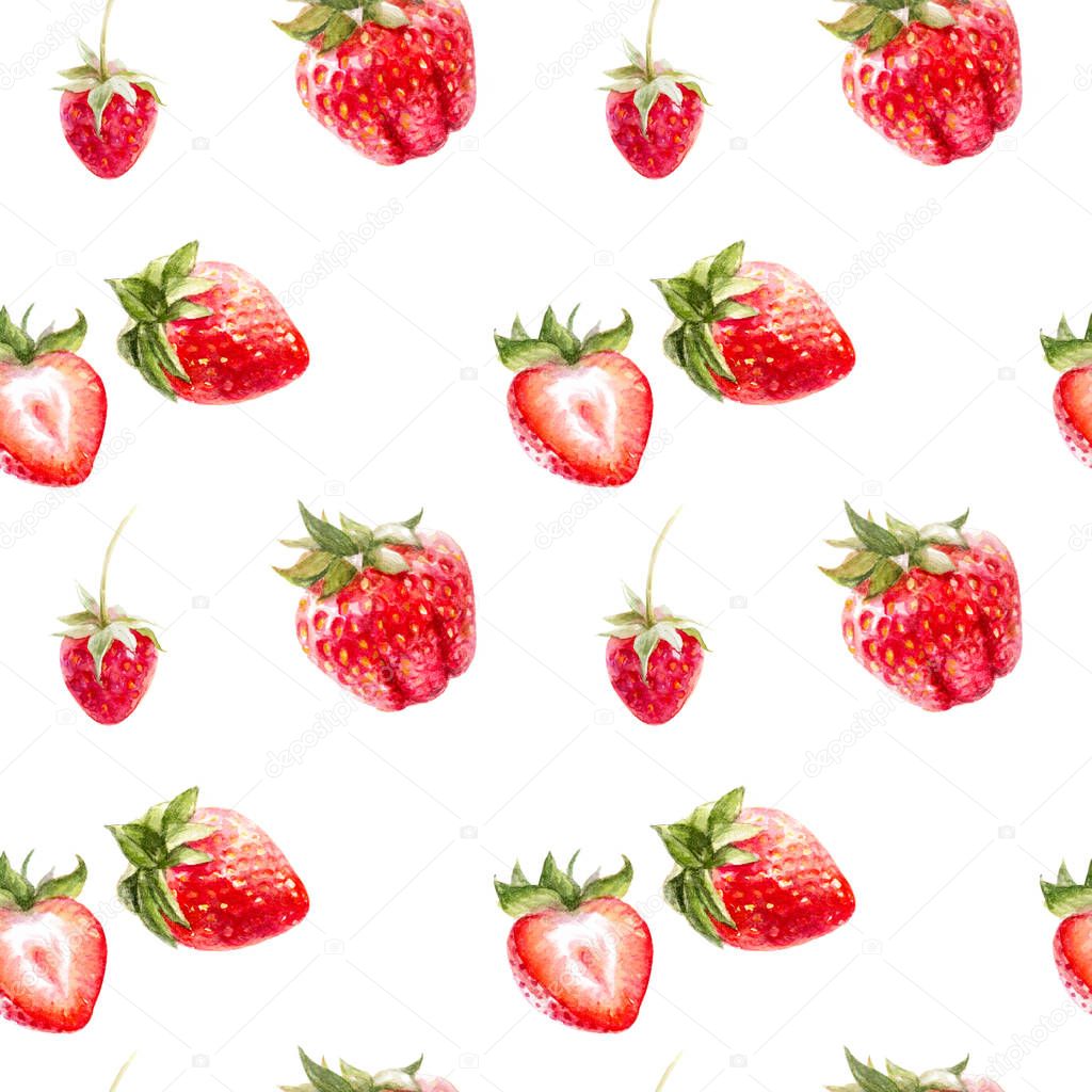 strawberry watercolor pattern