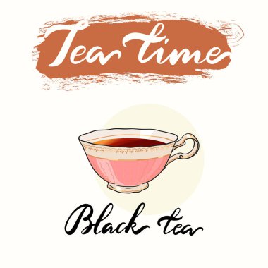 Çay zaman menü bardak