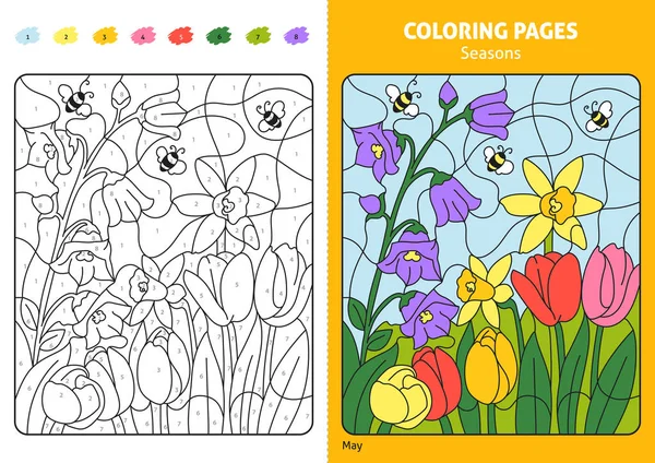 Página para colorear temporada — Archivo Imágenes Vectoriales