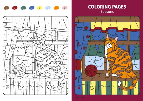 Página para colorear temporada — Archivo Imágenes Vectoriales