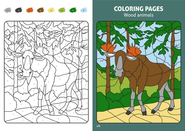 Página para colorear animal de madera — Archivo Imágenes Vectoriales