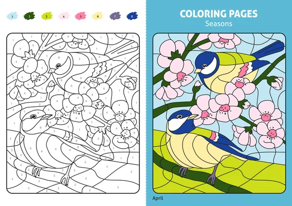 Página para colorear temporada — Archivo Imágenes Vectoriales