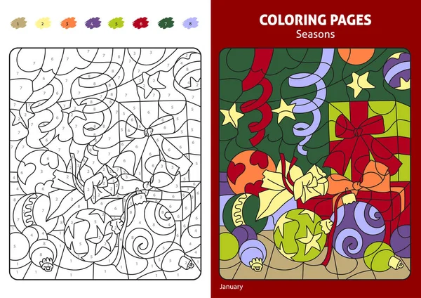 Página para colorear temporada — Archivo Imágenes Vectoriales