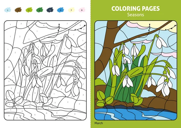 Página para colorear temporada — Archivo Imágenes Vectoriales