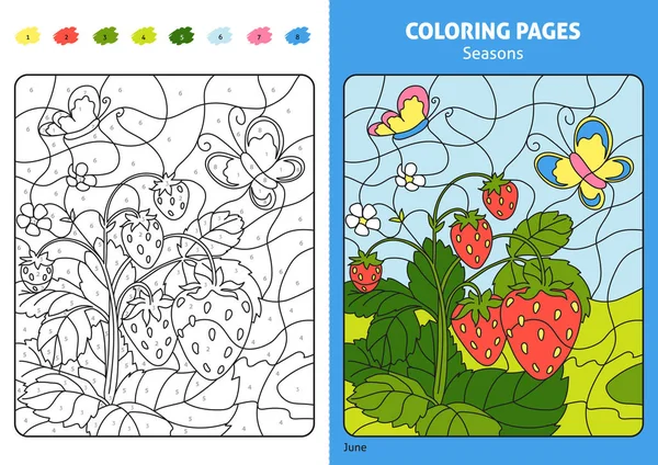 Página para colorear temporada — Archivo Imágenes Vectoriales