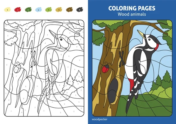 Página para colorear animal de madera — Archivo Imágenes Vectoriales