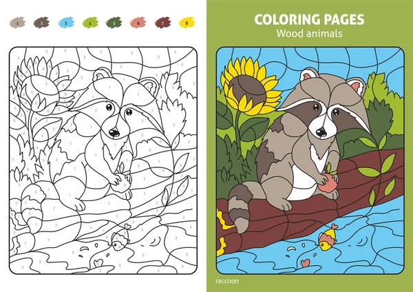 Página para colorear animal de madera — Archivo Imágenes Vectoriales