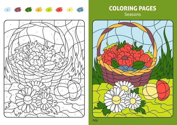 Página para colorear temporada — Archivo Imágenes Vectoriales