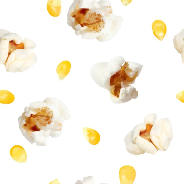 Palomitas de maíz aisladas en blanco — Vector de stock