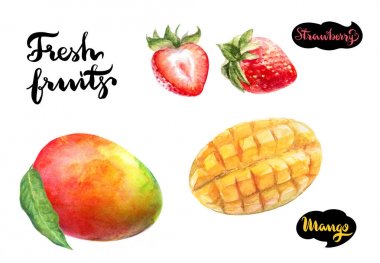 Mango meyve ve çilek