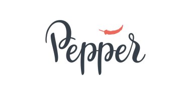 Biber metin eli beyaz arkaplanda izole harfler çizdi.