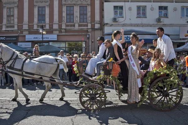 Carruagem de cavalo com convidados — Fotografia de Stock