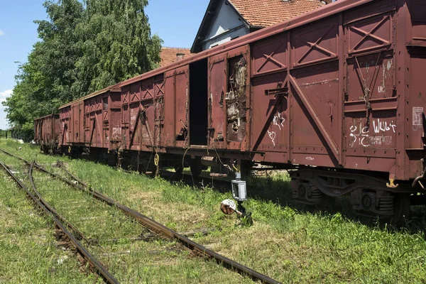 Gammel jernbanevogn - Stock-foto
