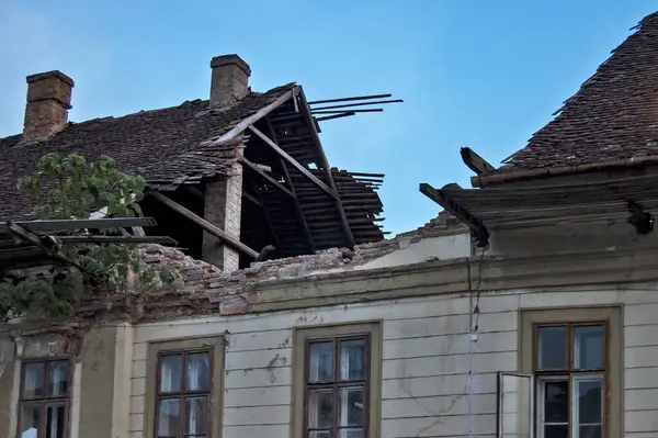 Ancienne Maison Familiale Abandonnée Démolie Serbie — Photo