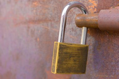 eski bir asma kilit detayını makro