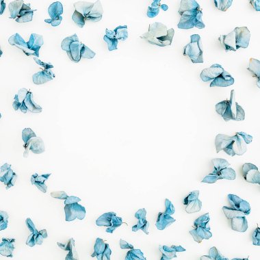 Mavi çiçekli çerçeve çiçek