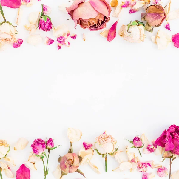 Moldura floral com rosas — Fotografia de Stock