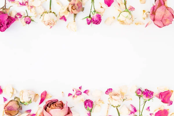 Moldura floral com rosas — Fotografia de Stock