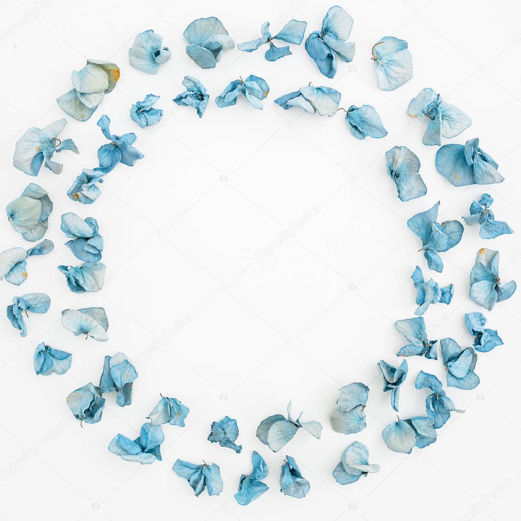 blue dried flower petals