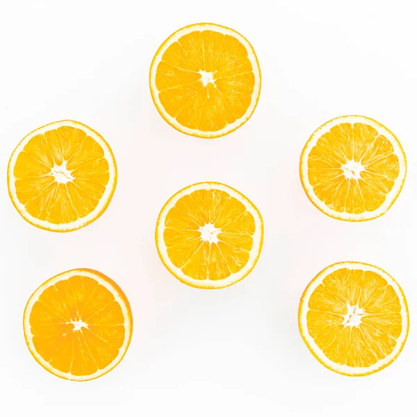 Orange slices isolated on white — Stock Photo, Image