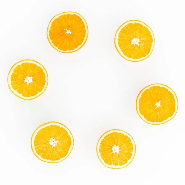 Orange slices isolated on white — Stock Photo, Image