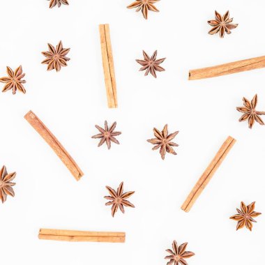 Tarçın ve anason doğal desen yapılmış  