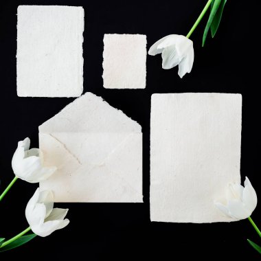  çiçekler, zarf, kağıtları