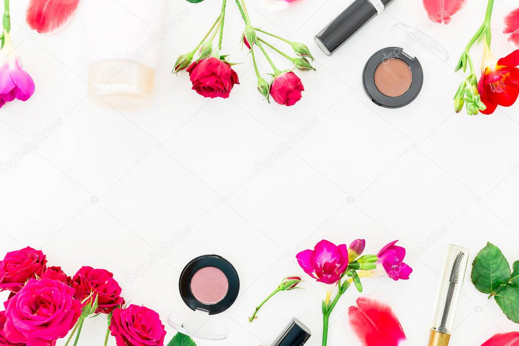 Tender flowers with cosmetics
