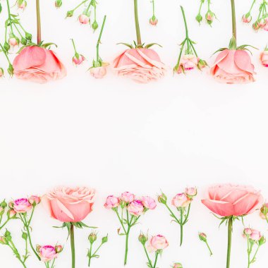 beyaz üzerine pembe güller