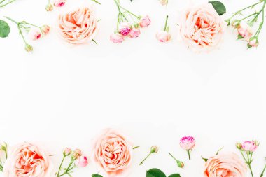 beyaz üzerine pembe güller