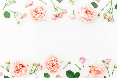 beyaz üzerine pembe güller