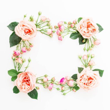 beyaz üzerine pembe güller