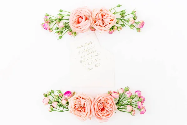 Pink roser på hvide - Stock-foto