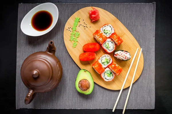 Delicious sushi rolls — Stock Photo, Image