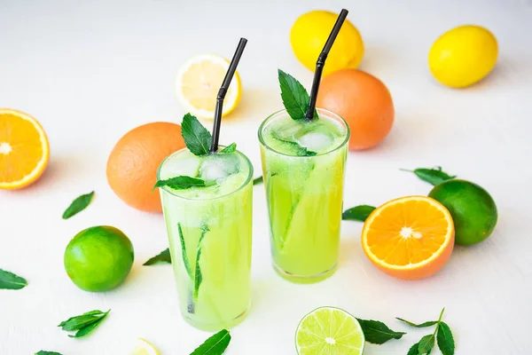 Fresh citrus lemonade  in glasses — Stock Photo, Image