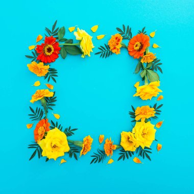 Sarı ve kırmızı çiçekler 